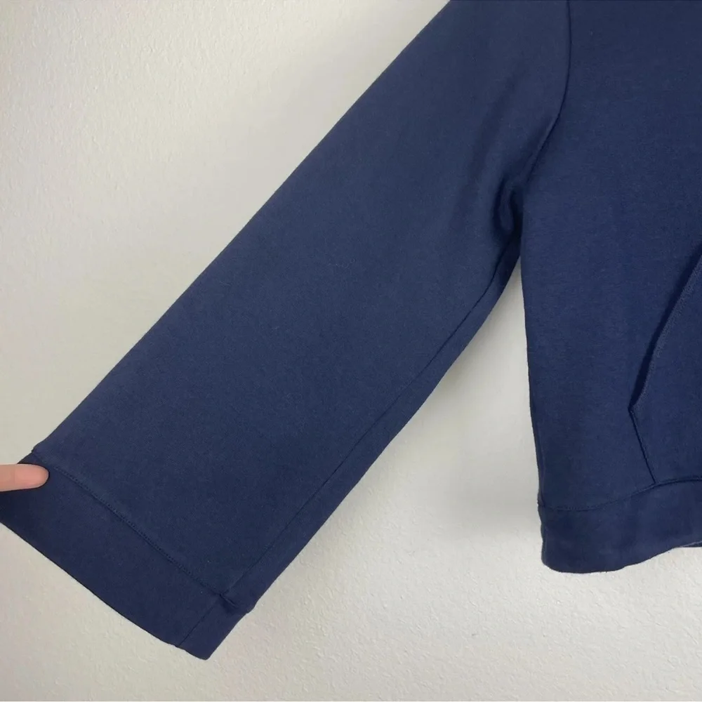 Women’s J. Crew Navy Blue Cropped Hooded Pullover Size XS Sweatshirt